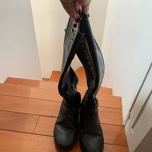 Black knee length boots / Tory Burch / leather